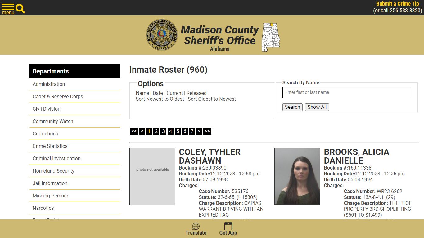 Inmate Roster - Madison County Sheriff's Office