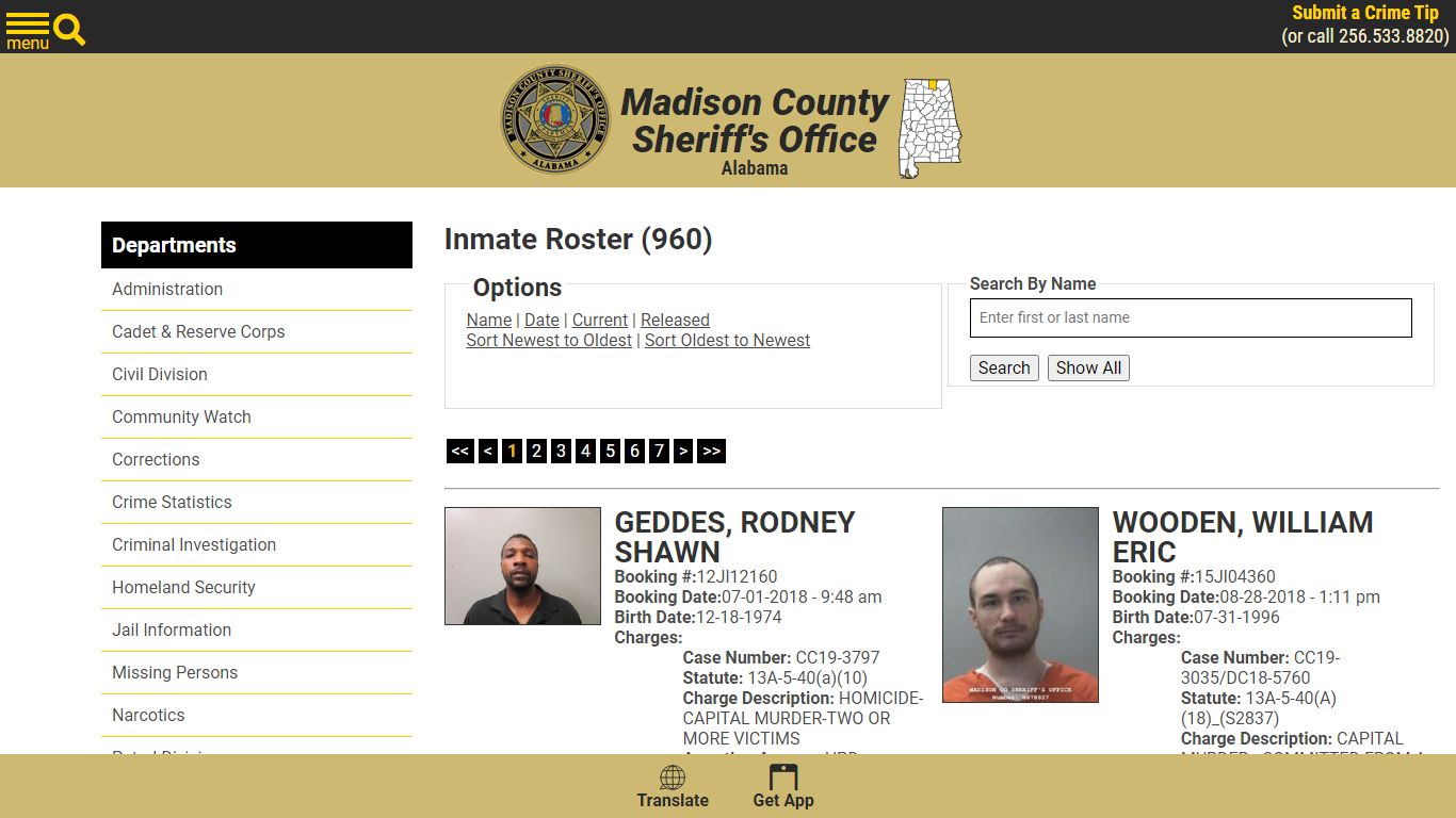 Inmate Roster - Current Inmates Booking Date Ascending - Madison County ...
